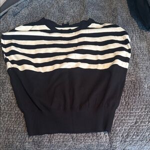 Black and White Striped Women's Top